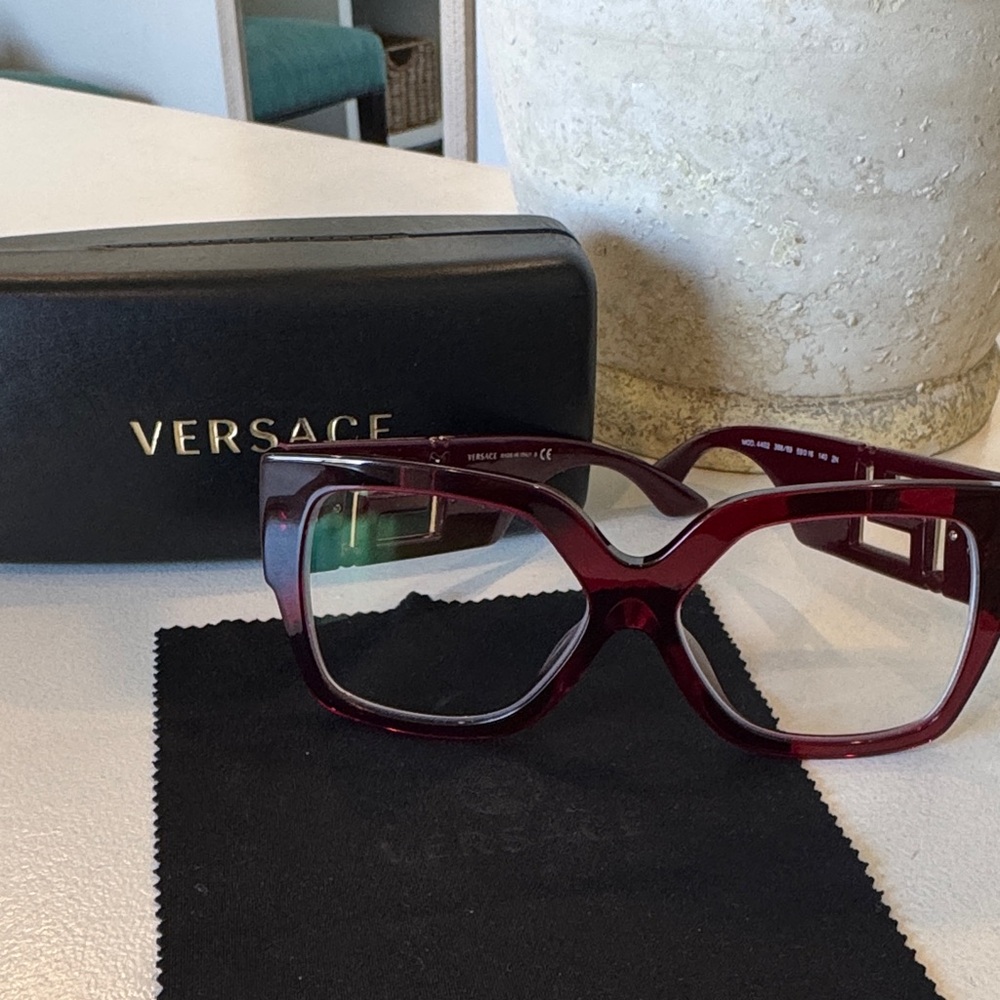 Versace Women's Burgundy Cat-Eye Optical Glasses
